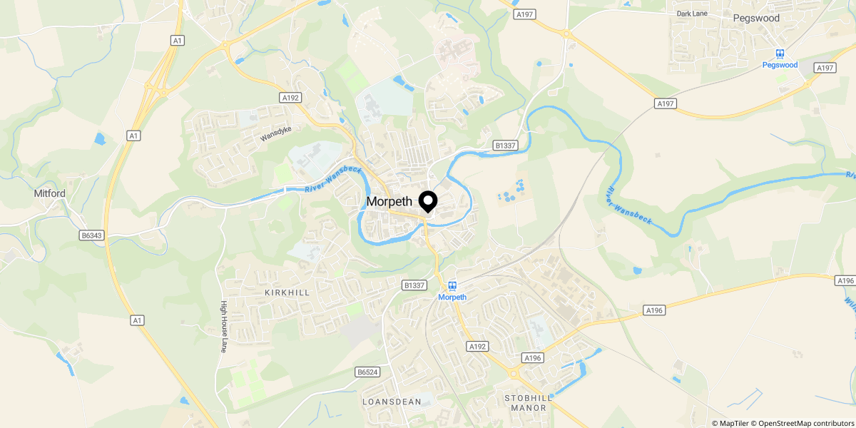 Approximate location of Pethgate Court, Castle Square, Morpeth, NE61 1YL