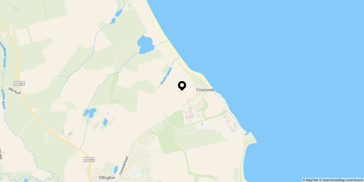 Approximate location of Stone Haven, Cresswell, NE61 5JT