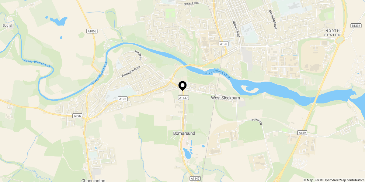 Approximate location of Dereham Terrace, Stakeford, Northumberland., NE62 5UR