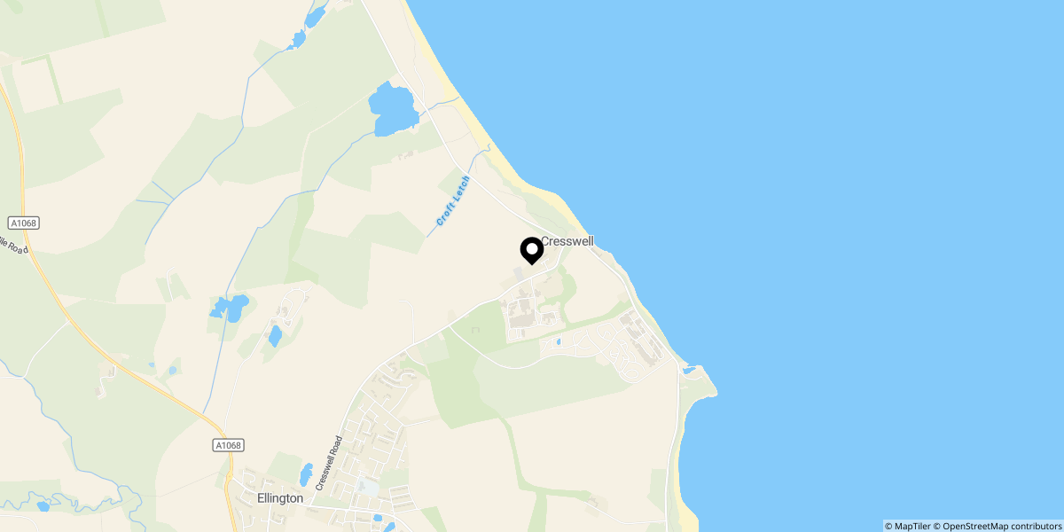 Approximate location of Garden Cottage, Cresswell, NE61 5JU